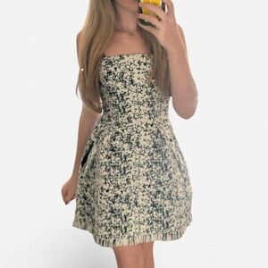 Alexis Tweed Black and White Dress - XS